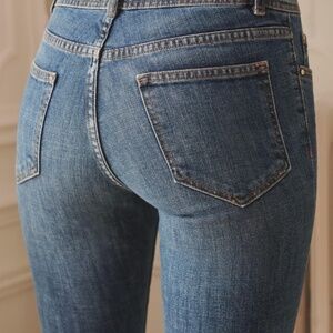 Sezane Women's Skinny Jeans in Medium Blue Denim